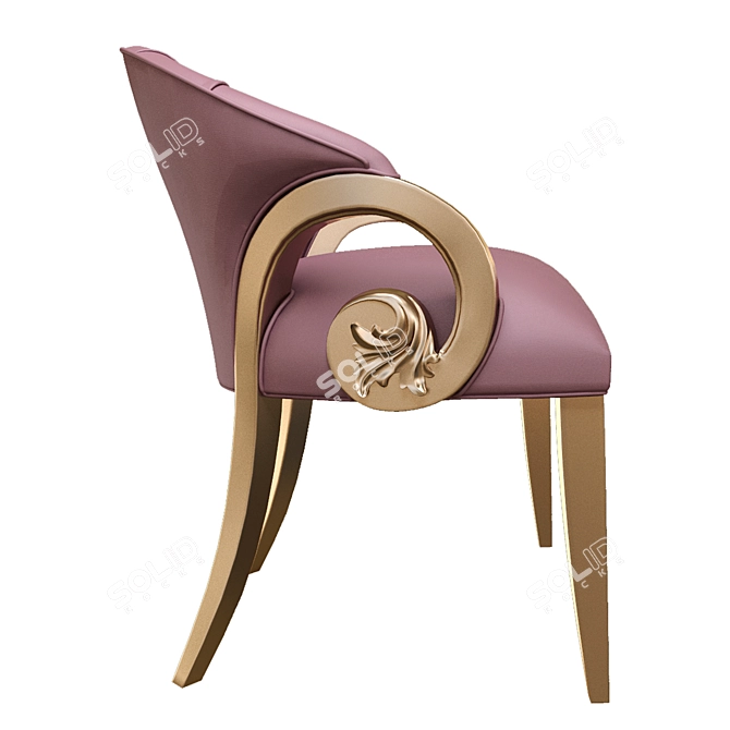 Elegant Floral Boutique Chair 3D model image 3