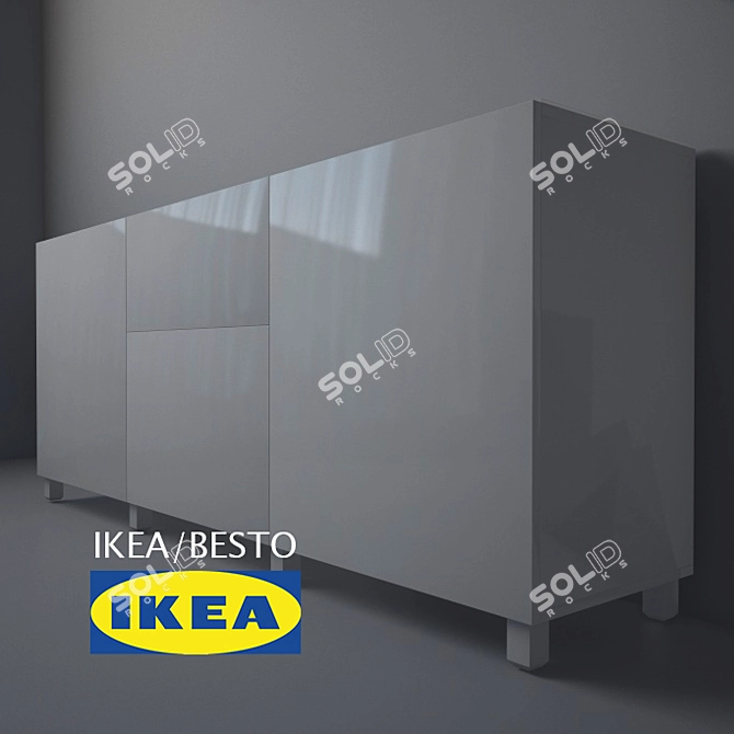 BESTO: 60cm Top Drawer & 180cm Bottom Drawer 3D model image 3