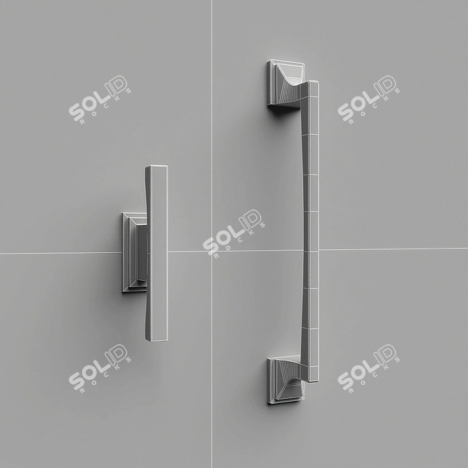 Versatile Handle Bracket with Button 3D model image 2