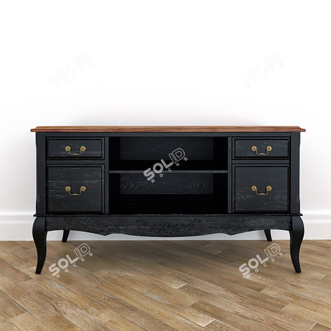 Belveder 28" Black TV Stand 3D model image 1