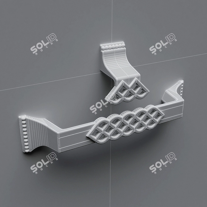 Versatile Handle Bracket with Button 3D model image 2