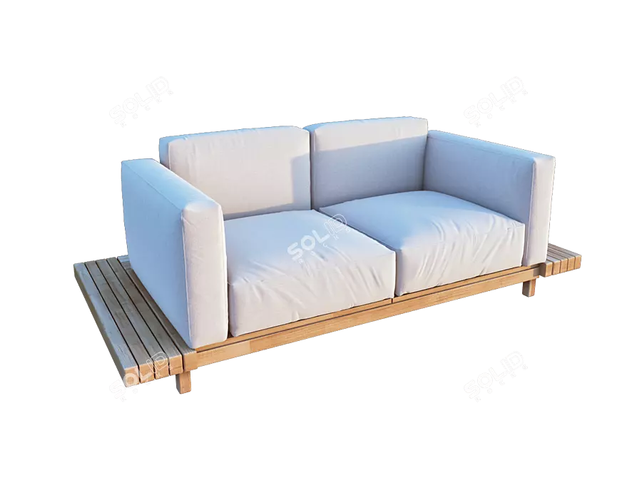 Elegant Duo Seater Sofa 3D model image 1