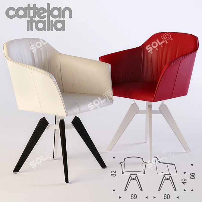 Sleek and Sturdy Cattelan Tyler 3D model image 1