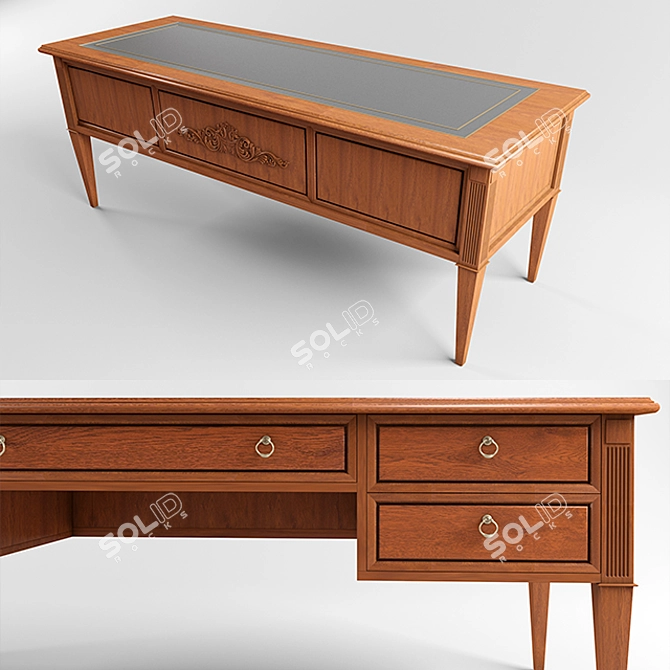 Elegant Classic Desk 3D model image 2