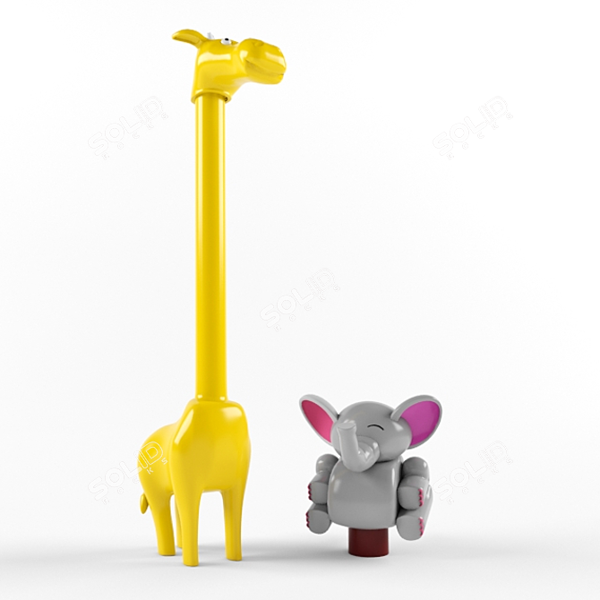 Safari Friends Elephant & Giraffe Toy 3D model image 2