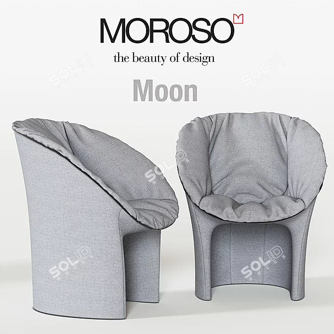 Sleek Italian Moon Chair by Moroso 3D model image 1