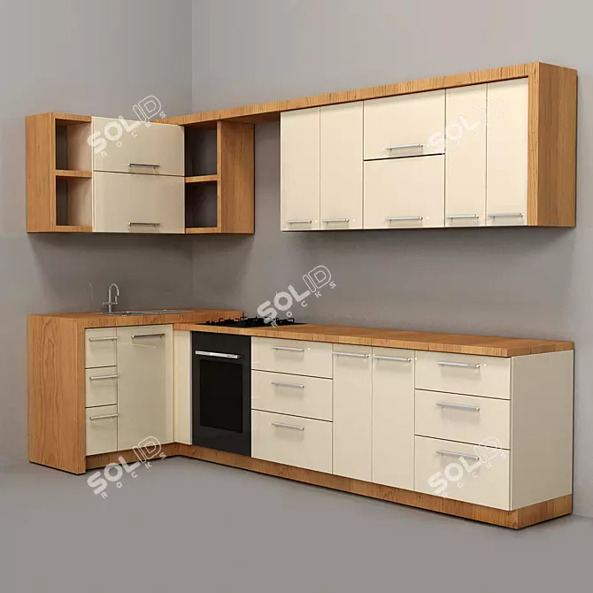 Compact Kitchen 3D model image 1