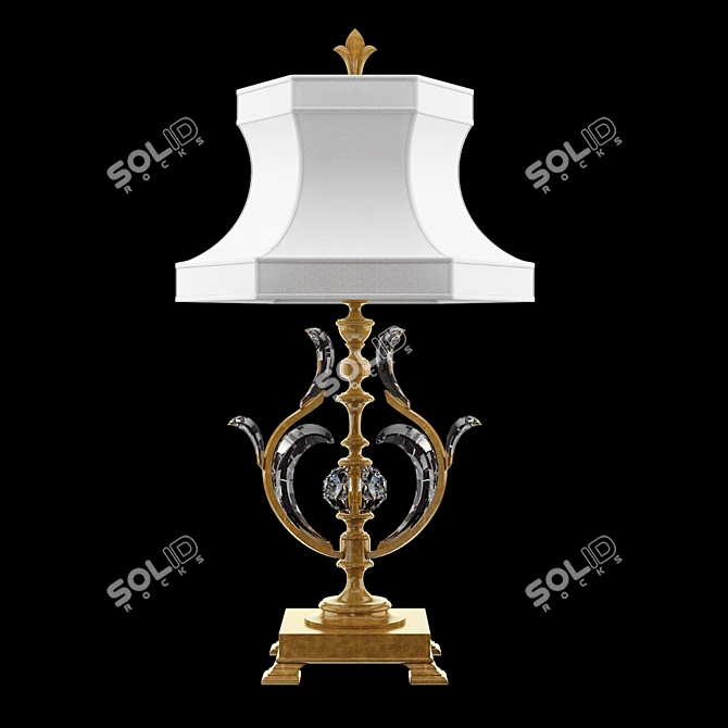 Beveled Arcs Gold Fine Art Lamps 3D model image 1