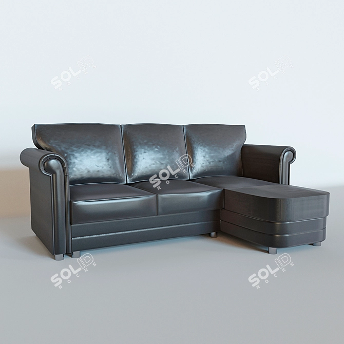 Leather Corner Sofa 3D model image 1