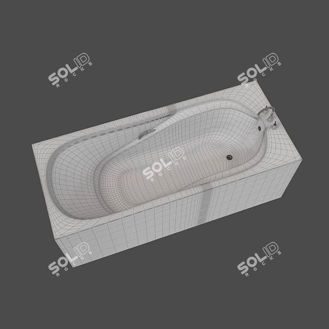 Arvika Rectangular Bath - 170x75 cm 3D model image 3