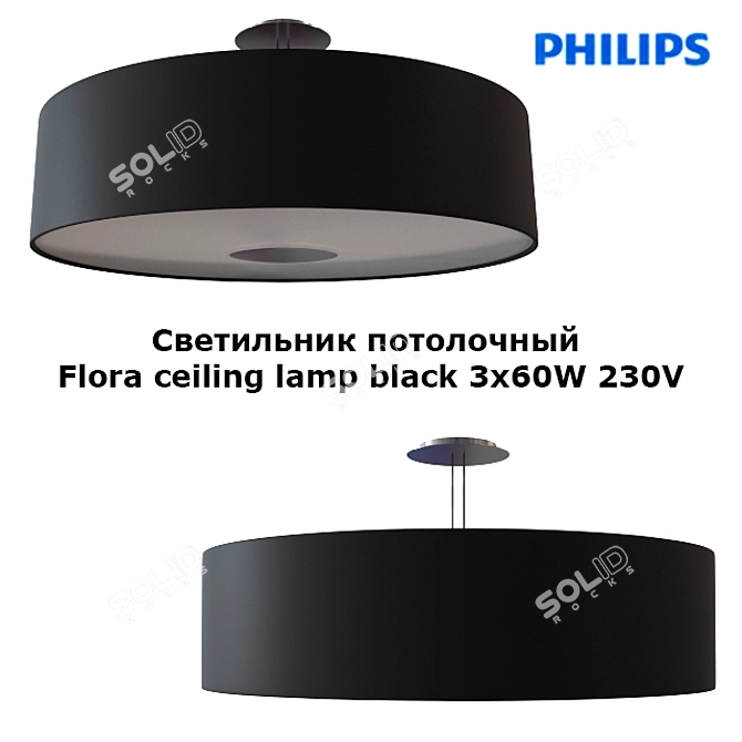 Elegant Philips Flora Ceiling Light 3D model image 1