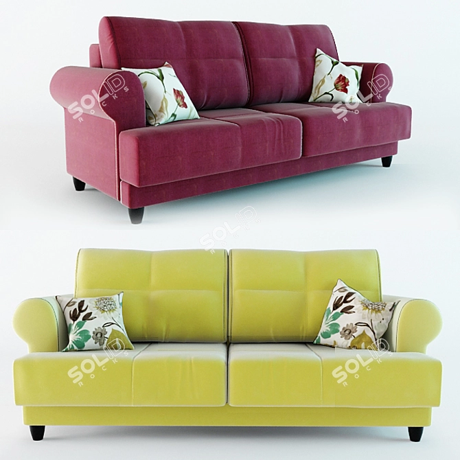 Elegant Flamenco Sofa, Belarus-made 3D model image 1