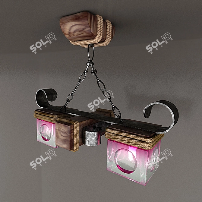 Lily Bliss Wood and Metal Lamps 3D model image 3