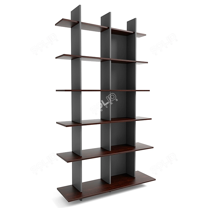 Luxe Alliteration Shelving: A Contemporary Storage Solution 3D model image 1