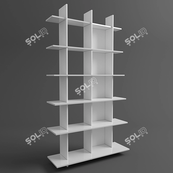 Luxe Alliteration Shelving: A Contemporary Storage Solution 3D model image 2