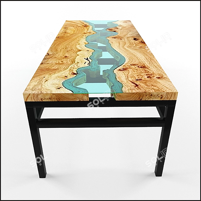 Modern 2400x1000 Table 3D model image 1