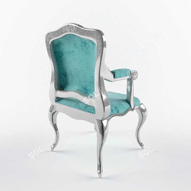 Regency Turquoise Armchair 3D model image 2