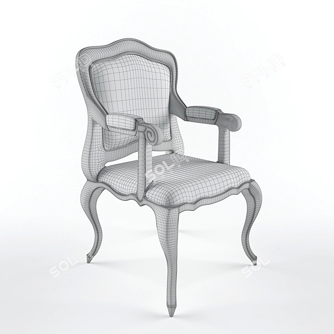 Regency Turquoise Armchair 3D model image 3