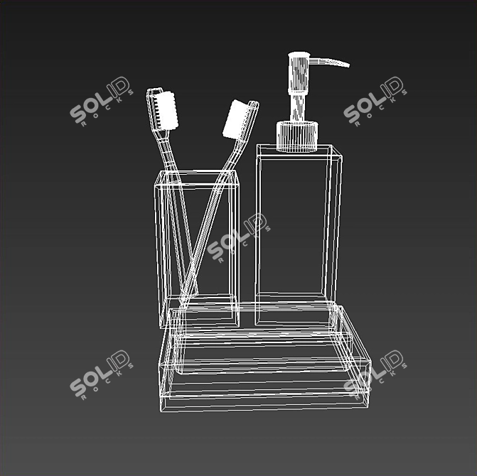 ZARA Black and White Bathroom Set 3D model image 2