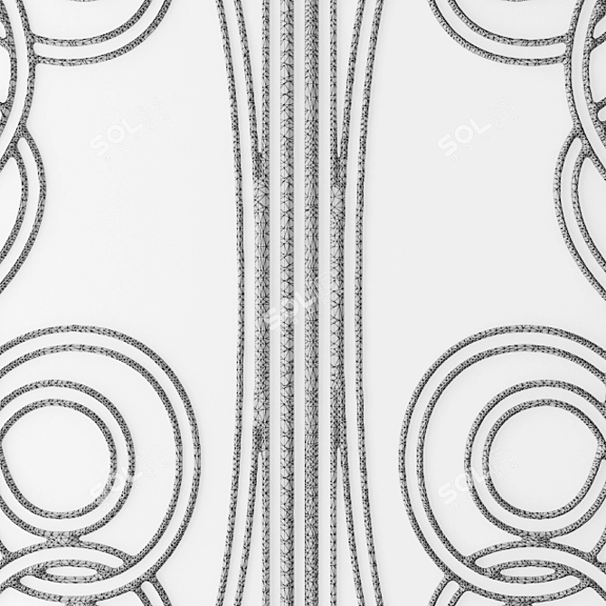 Elegant Art Nouveau Panel 3D model image 3