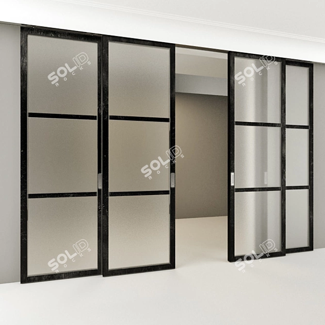 Loft-style Sliding Partitions 3D model image 1