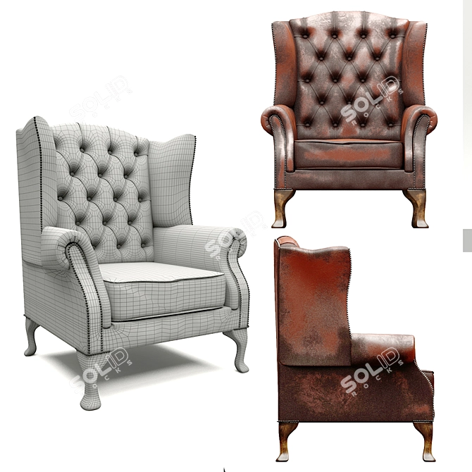 Title: Classic Chesterfield Queen Anne 3D model image 2