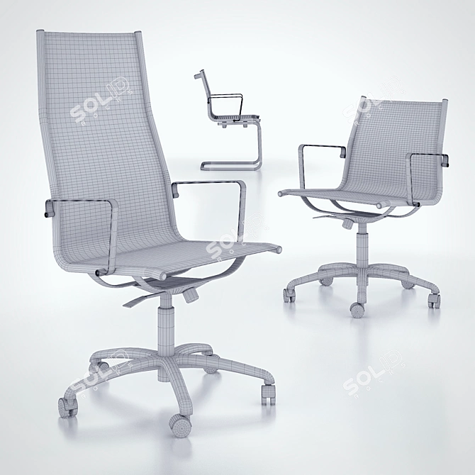 Luxy Light-Mesh Chairs: Modern Textured Seating 3D model image 3