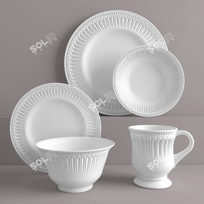 Elegant Ceres Dinnerware Set 3D model image 1