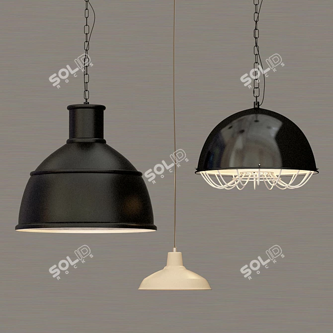 Modern Hanging Light Fixture by KARWEI 3D model image 1