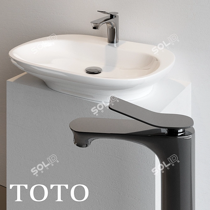 Enhanced TOTO Washbasin: Style Meets Function 3D model image 1