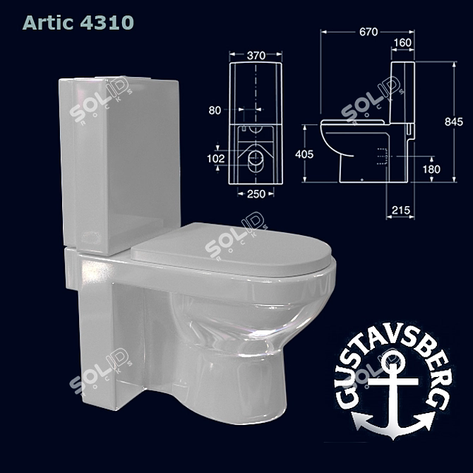 Gustavsberg ARTic 4310 Compact Toilet 3D model image 1