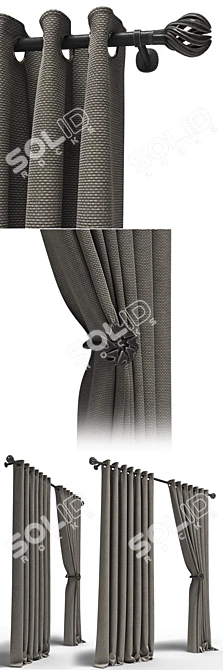 Modern Blind with 2 Eyelets 3D model image 2