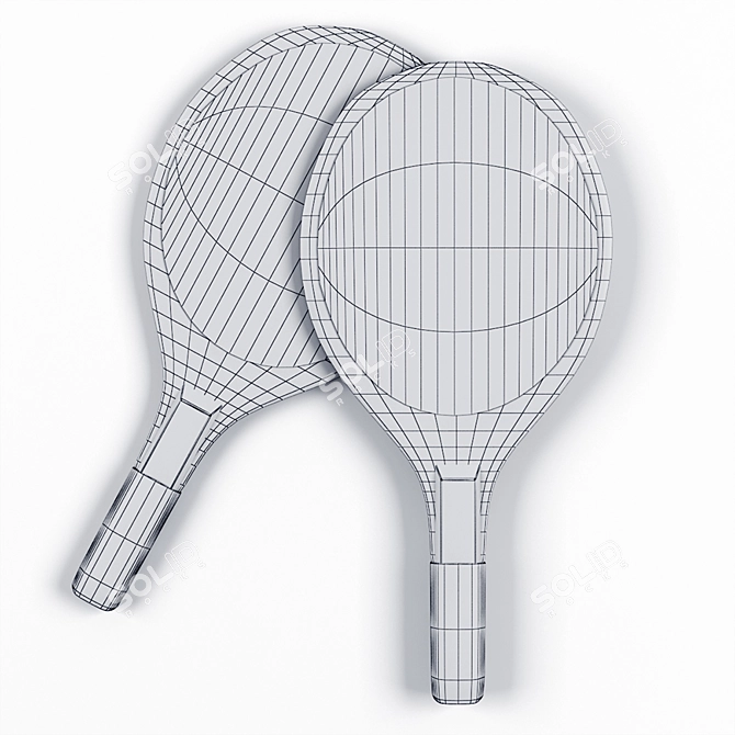 Caramel Baby & Child Table Tennis Rackets 3D model image 2