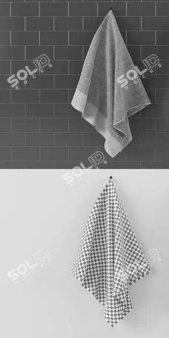 Luxury Soft Bath Towels 3D model image 3