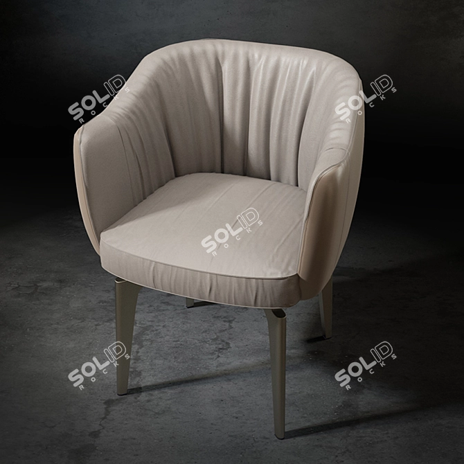 Elegant Elisa Small Armchair 3D model image 2