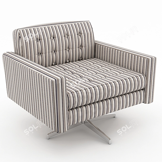 Elegant Langort Arm Chair 3D model image 1