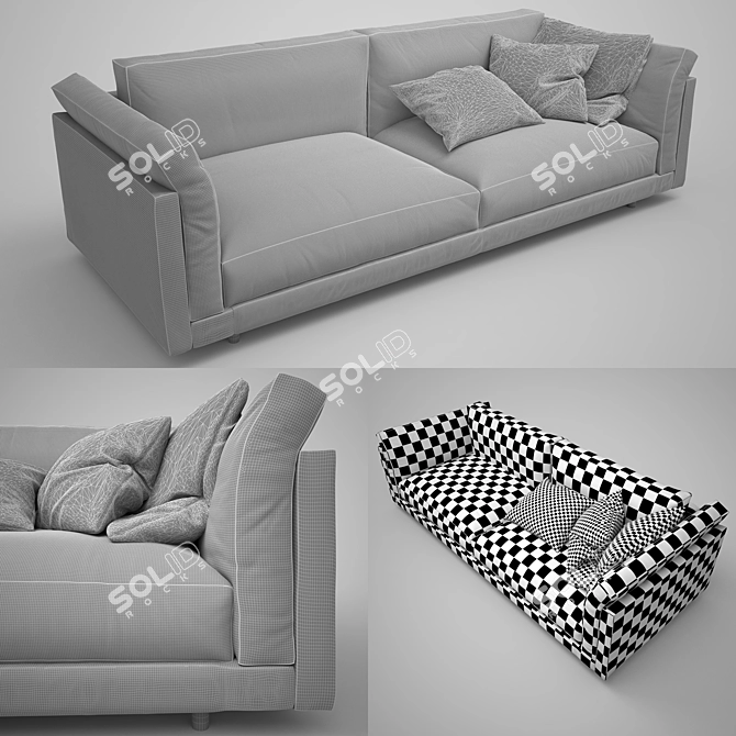 SWAN Host L206 Sofa: Elegant and Spacious 3D model image 3