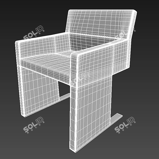 Elegant Steel Armchair - Inka P 200 3D model image 3