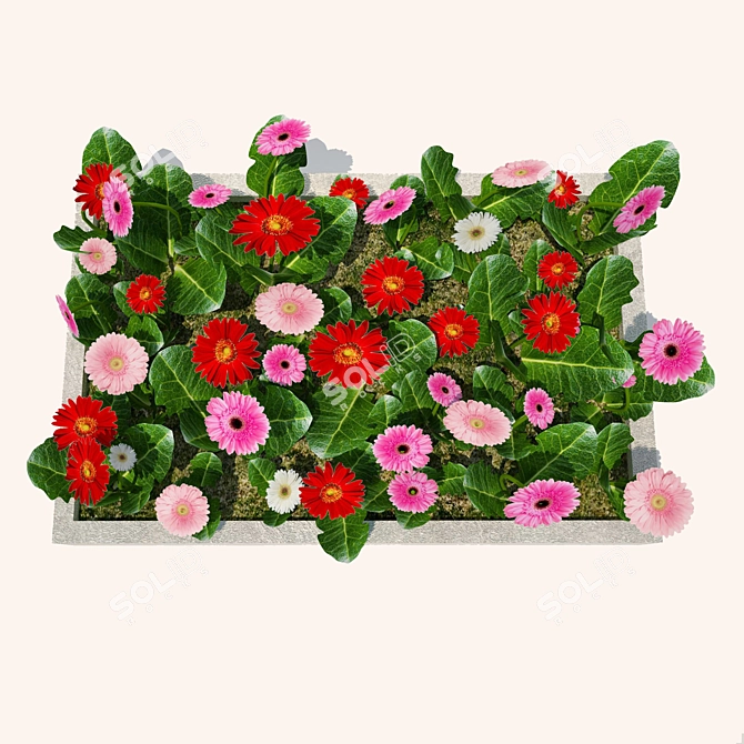 Charming Flower Bed - Perfect Exterior Accent 3D model image 2