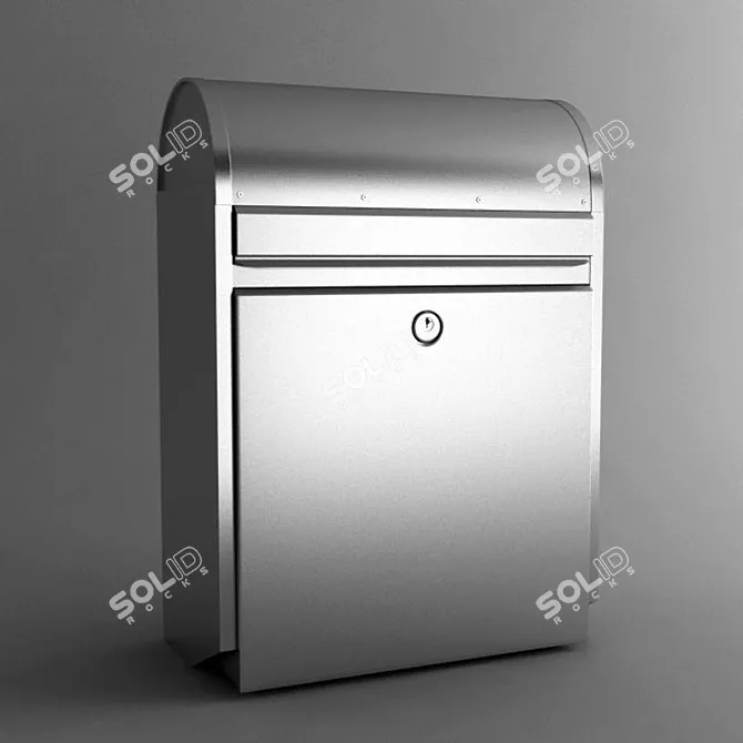 Sleek Steel Letterbox 3D model image 1