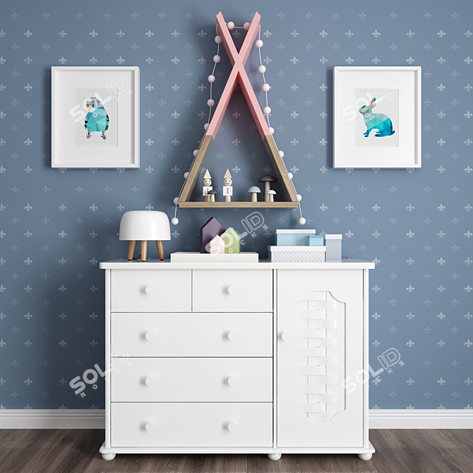 Playful Kids Decor Set 3D model image 1