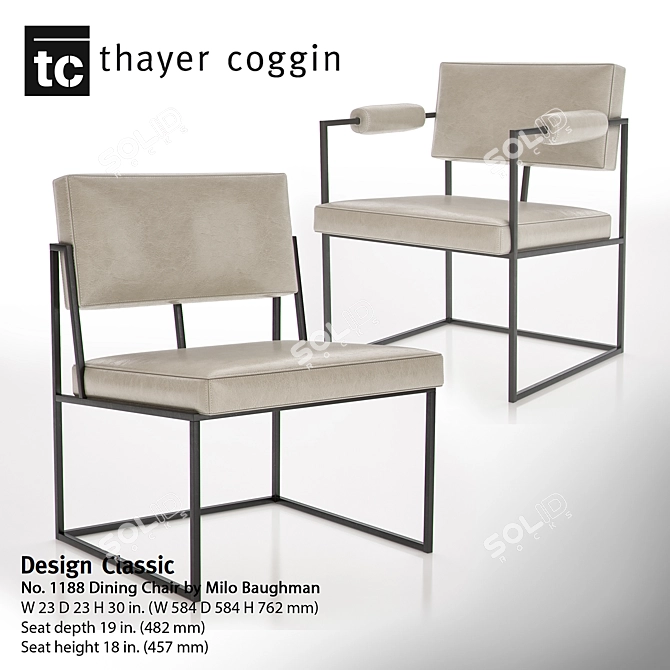 Elegant Design: 1188 Dining Chair 3D model image 1