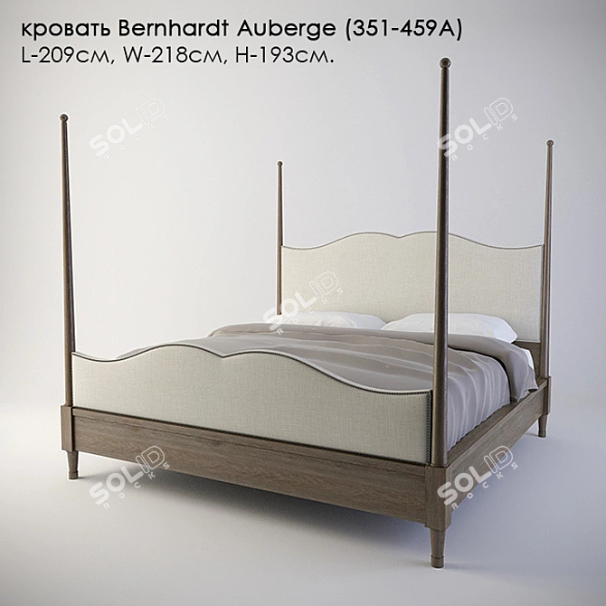 Elegant Bernhardt Auberge Bed 3D model image 1