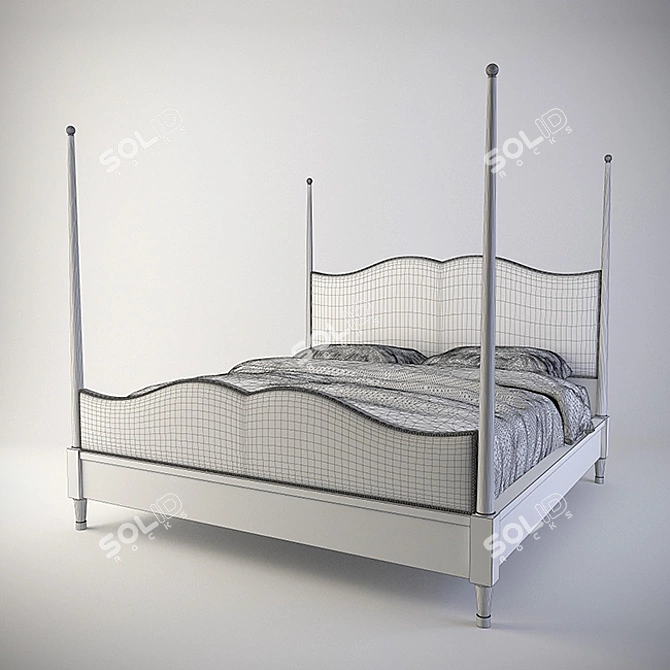 Elegant Bernhardt Auberge Bed 3D model image 3