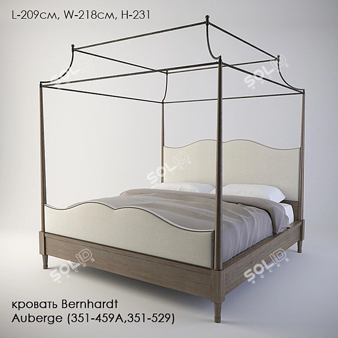 Luxury Bernhardt Auberge Bed - Elegant and Stylish 3D model image 1