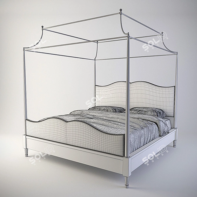 Luxury Bernhardt Auberge Bed - Elegant and Stylish 3D model image 3