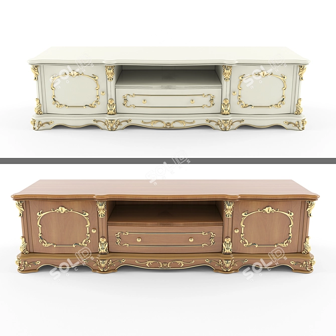 Vintage TV Cabinet - Classic Style 3D model image 1