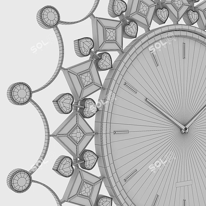 Elegant Chrome Wall Clock 3D model image 3