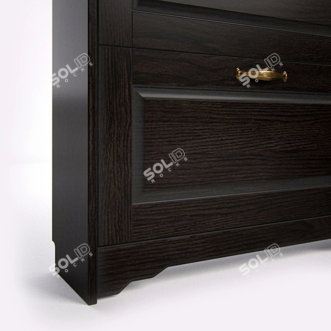 Classic Dark Wood Entryway Set 3D model image 2