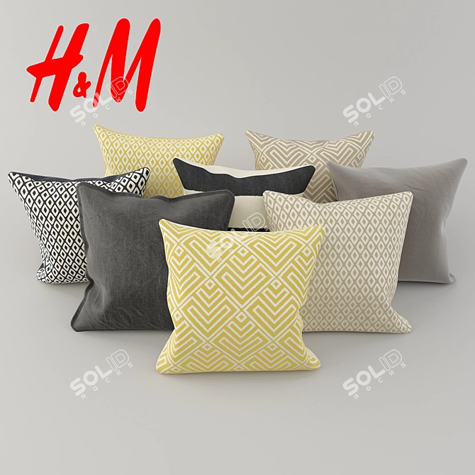 Luxury Cushion Set: H&M Home 3D model image 1